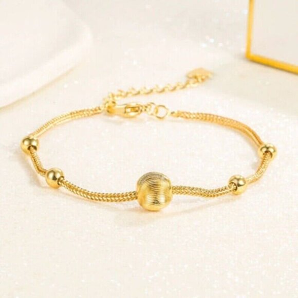 925 Sterling Silver Lucky Beads Bracelet length 7.5'' adjustable - Picture 1 of 4